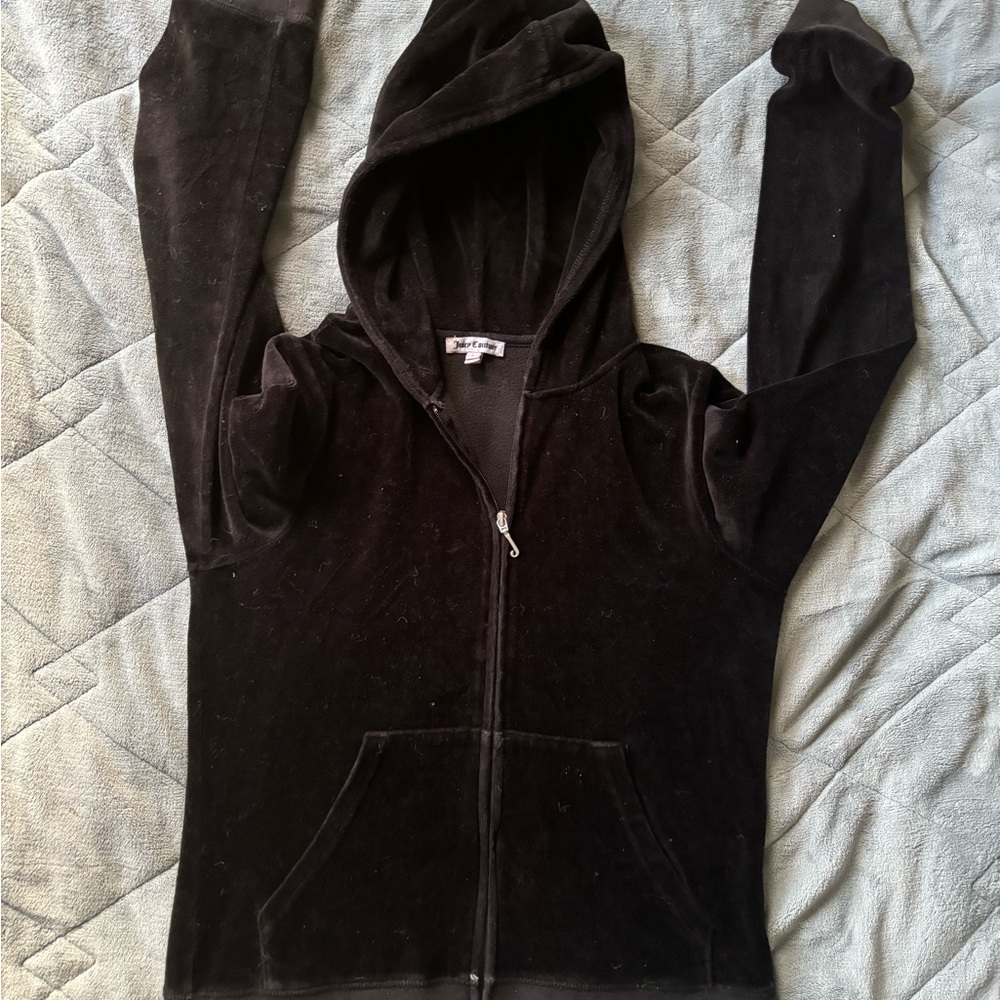 Juicy Couture Black Velour Zip-Up Jacket